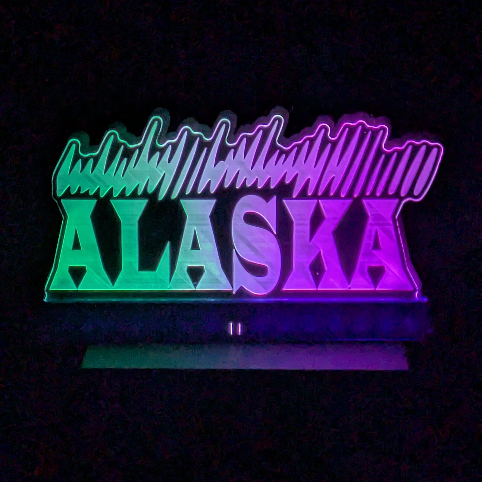 Alaska Northern Lights Word Sign